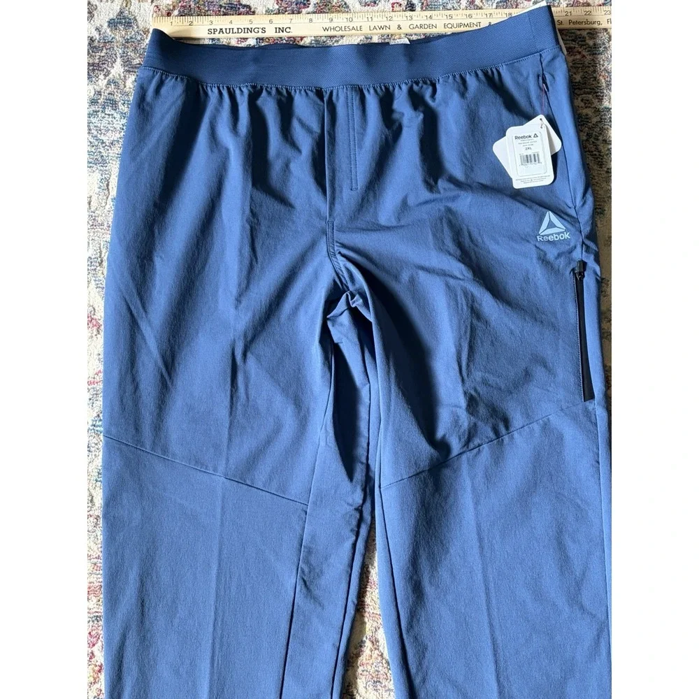 New Reebok Ascent Woven Jogger Pants Dark Denim 2XL Slim Hiking Outdoors Stretch